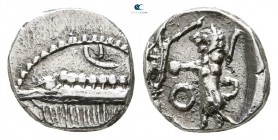 Phoenicia. Sidon. Uncertain king 450-400 BC. 1/16 Shekel AR