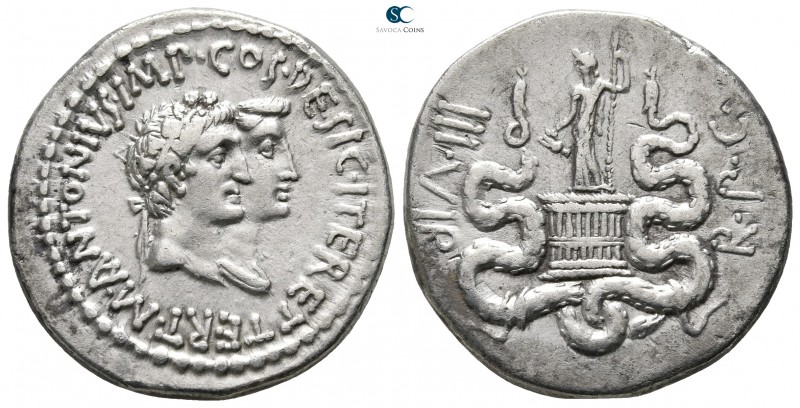 Ionia. Ephesos. Marc Antony and Octavia 39 BC. 
Cistophoric tetradrachm AR

2...