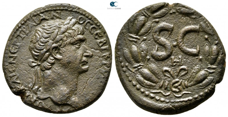 Seleucis and Pieria. Antioch. Trajan AD 98-117. 
As Æ

27 mm., 13,53 g.

ΑΥ...