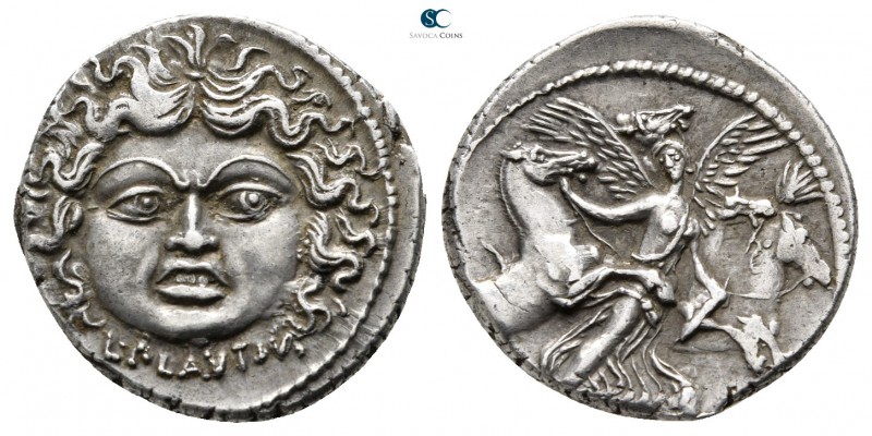 L. Plautius Plancus 47 BC. Rome
Denarius AR

19 mm., 3,87 g.

Head of Medus...