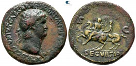 Nero AD 54-68. Struck AD 62-68. Rome. Sestertius Æ