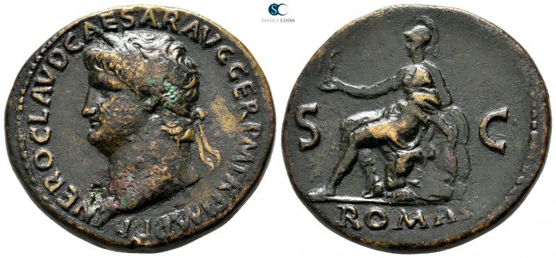 Nero AD 54-68. Rome
Sestertius Æ

36 mm., 26,50 g.

NERO CLAVD CAESAR AVG G...