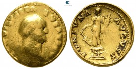 Vespasian AD 69-79. struck on a konkave flan. Rome. Aureus AV