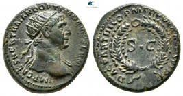 Trajan AD 98-117. Struck in Rome for circulation in the East. Rome. Semis Æ