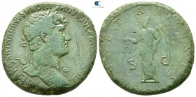 Hadrian AD 117-138. Struck AD 119-121. Rome. Sestertius Æ