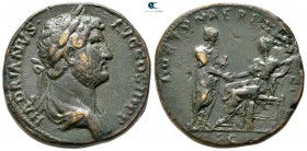 Hadrian AD 117-138. Struck AD 134-138. Rome. Sestertius Æ