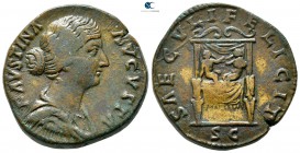 Faustina II AD 147-175. Struck AD 161-165. Rome. Sestertius Æ