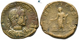 Elagabalus AD 218-222. Struck AD 221. Rome. Sestertius Æ