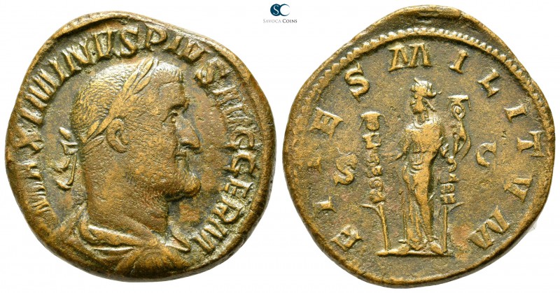 Maximinus I Thrax AD 235-238. Rome
Sestertius Æ

31 mm., 20,79 g.

MAXIMINV...