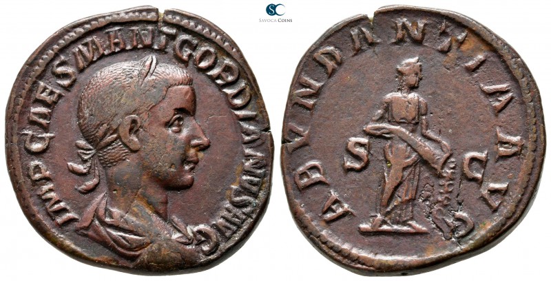 Gordian III AD 238-244. Rome
Sestertius Æ

31 mm., 21,37 g.

IMP CAES M ANT...