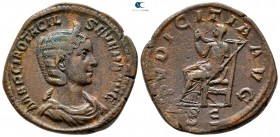 Otacilia Severa AD 244-249. Struck under Philip I, AD 245. Rome. Sestertius Æ