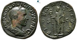 Philip I Arab AD 244-249. Struck AD 244. Rome. Sestertius Æ