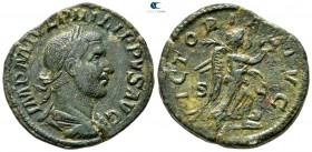 Philip I Arab AD 244-249. Struck AD 244. Rome. Sestertius Æ