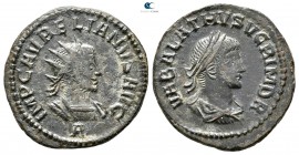 Aurelian and Vabalathus AD 271-272. Antioch. Antoninianus Æ