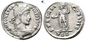 Constantius II AD 337-361. Struck AD 355-361. Thessaloniki. Reduced Siliqua AR