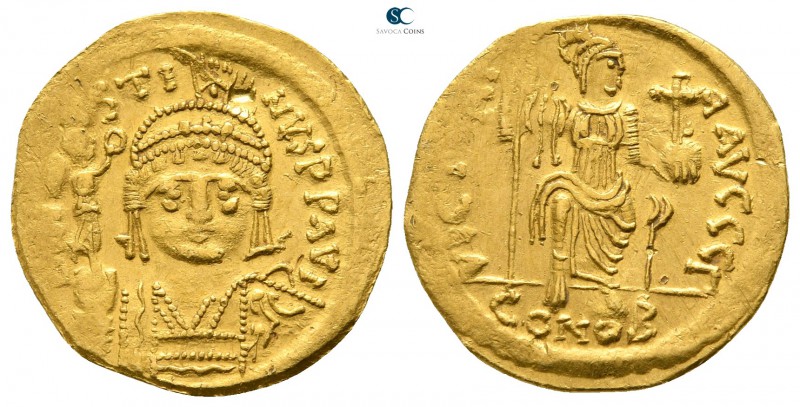 Justin II AD 565-578. Struck circa AD 567-578. Constantinople. 3rd officina
Sol...