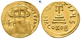 Constans II. AD 641-668. Struck AD 651/2-654. Constantinople. 6th officina. Solidus AV