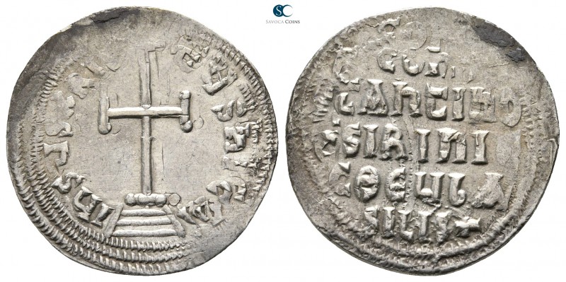 Constantine VI with Irene AD 780-797. Constantinople
Miliaresion AR

22 mm., ...