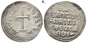 Constantine VI with Irene AD 780-797. Constantinople. Miliaresion AR
