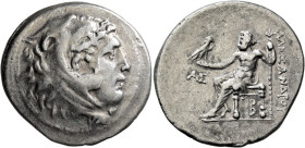 Tetradrachm AR
Macedon, Alexander III ‘the Great’, 336-323 BC, Aspendos, CY 2 = 211/10. Head of Herakles to right, wearing lion skin headdress. Rev. A...