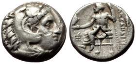 Drachm AR
Kings of Macedon, Alexander III, Sardes, c. 334-323 BC, Head of Herakles r., wearing lion skin headdress / ΑΛΕΞΑΝΔΡΟΥ.Zeus seated l., holdin...