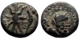 Bronze AE
Pisidia, 2nd-1st Century BC, Laureate head of Herakles to right, club over shoulder, Thunderbolt; bow to right, Σ-Ε-Λ across fields
12 mm, 2...