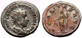 Antoninianus AR
Gordian III (238-244), Rome, AD 239-240 AD, IMP GORDIANVS PIVS FEL AVG, Radiate, draped, cuirassed bust r. / AEQVITAS AVG, Aequitas h...