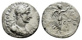 Hemidrachm AR, Hadrian.(117-138), Cappadocia, Caesaraea, ΑΥΤΟ ΚΑΙϹ ΤΡΑΙ ΑΔΡΙΑΝΟϹ ϹЄΒΑϹΤ, Laureate bust of Hadrian to right, with slight drapery on his...
