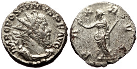 Antoninianus AR
Postumus (260-269), Cologne, IMP C POSTVMVS P F AVG. Radiate, draped and cuirassed bust r. / PAX AVG. Pax standing l., holding branch ...