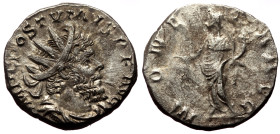Antoninianus AR
Postumus (260-269), IMP C POSTVMVS P F AVG. Radiate, draped and cuirassed bust r. / MONETA AVG. Moneta standing l., holding scales and...