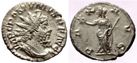 Antoninianus AR
Postumus (260-269), AD 268, Cologne, IMP C POSTVMVS P F AVG, Radiate, draped, and cuirassed bust right / PAX AVG, Pax standing left, ...
