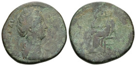 Sestertius Æ
Diva Faustina, died AD 140/141
33 mm, 21,07 g