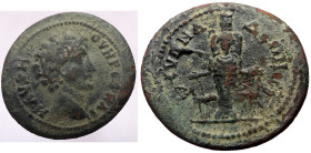 Bronze Æ
Phrygia, Synnada – Marcus Aurelius(Caesar), c. AD 144-161, Μ ΑΥΡΗ ΟΥΗΡΟϹ ΚΑΙ. Bare head of Marcus Aurelius r. / ϹΥΝΝΑΔΕΩΝ. Cult statue of Art...