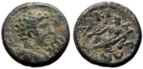 Bronze Æ
Phrygia, Amorium, c. 144-161 AD, Sertor Antoniou (magistrate), ΑΜΟΡΙΑΝΩΝ, Draped bust of Sarapis l., wearing kalathos, ΕΠΙ ϹΕΡΤΟΡΟϹ ΑΝΤΩΝΙΟΥ....