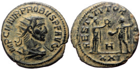 Antoninianus AE
Probus (276-282), Antioch, 276-282, IMP C M AVR PROBVS P F AVG, radiate, draped and cuirassed bust right / RESTITVT ORBIS, female figu...