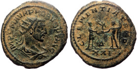 Antoninianus
Probus (276-282), Antioch, IMP C M AVR PROBVS P F AVG, radiate, draped and cuirassed bust of Probus right / CLEMENTIA TEMP, emperor stand...