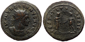 Antoninianus AE
Aurelian (270-275), Mediolanum, 271, IMP AVRELIANVS AVG, radiate, draped and cuirassed bust to right / RESTITVT ORIENTIS, female figur...