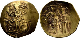 Hyperpyron AV
John III Ducas (Vatatzes), emperor of Nicaea, 1222-1254, Magnesia, 1232-1254(?). [IC] - XC Christ, nimbate, seated facing on throne, wea...
