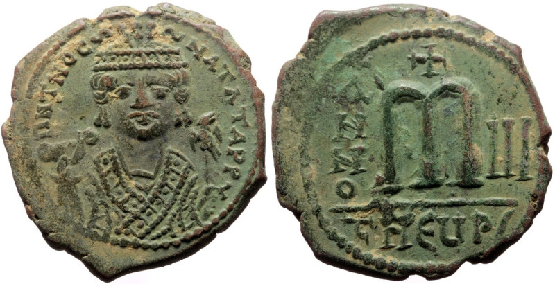 Folllis AE
Maurice Tiberius (582-602), Maurice Tiberius, Antioch, Year 3 = 584/5...