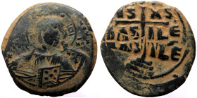 Follis Æ
Anonymous follis, class B, Romanus III or Michael IV (1028-1041)
27 mm, 8,57 g (249)