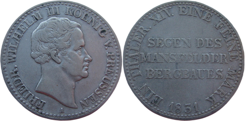 Thaler AR
Germany, Wilhelm III, 1831