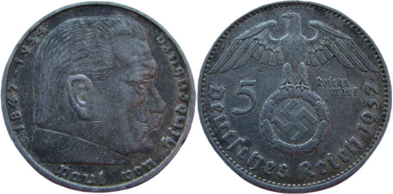 5 Mark AR
Germany, Hindenburg, 1937 A
13,80 g