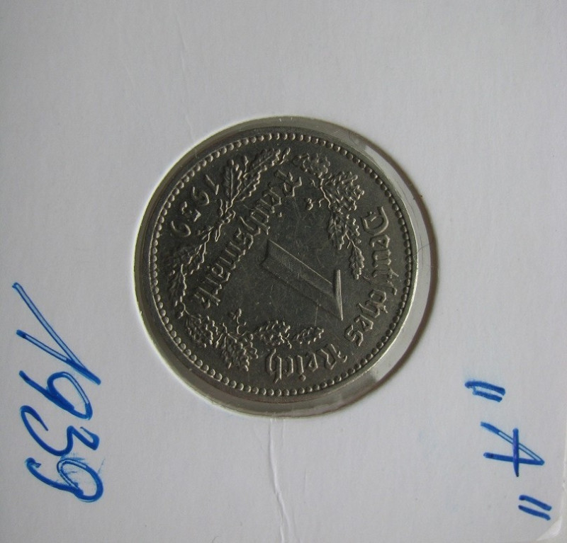 1 Reichsmark
Germany, 1939 A
23 mm, 4,85 g