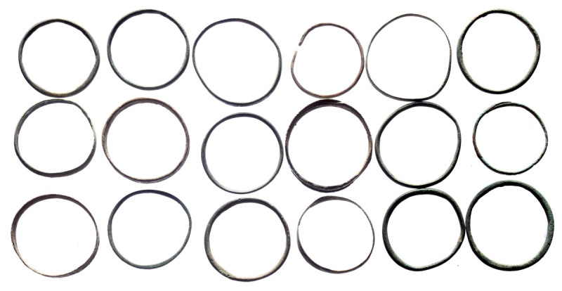 Lot, rings, bronze, 21,40 g