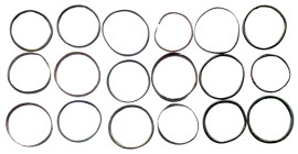 Lot, rings, bronze, 21,40 g