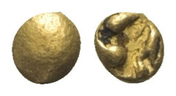 Ostkelten. Mittlerer Donauraum.

1/24 Stater (Gold). 2. - 1. Jhdt. v. Chr.
Vs: Flacher Buckel.
Rs: Strichpunktverzierung.

4 mm. 0,26 g.

Slg....