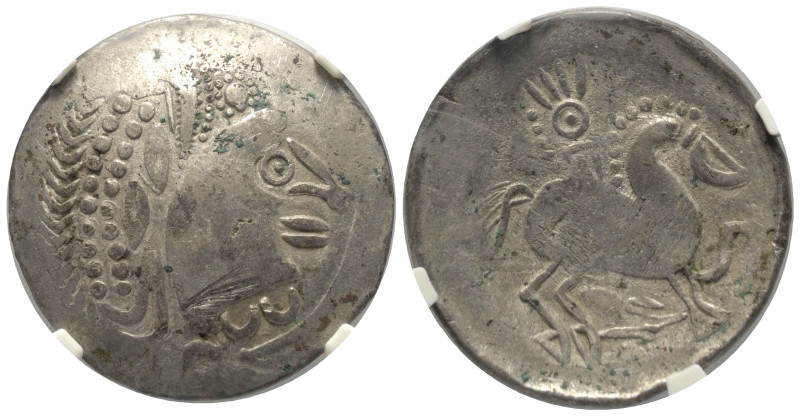 Ostkelten. Transsilvanien. Typ 'Ringelkopfreiter'.

 Tetradrachme (Silber). 2....