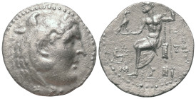 Königreich Makedonien. Alexander III. der Große (336 - 323 v. Chr.).

 Tetradrachme (Silber). Ca. 210 - 190 v. Chr. Milet.
Vs: Kopf des jugendliche...