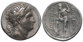 Königreich Makedonien. Demetrios I. Poliorketes (306 - 283 v. Chr.).

 Tetradrachme (Silber). Ca. 290 - 288 v. Chr. Amphipolis.
Vs: Kopf des Demetr...