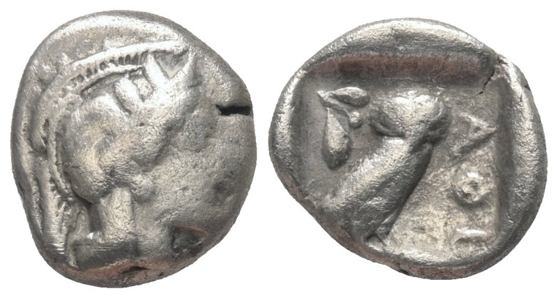 Attika. Athen.

 Drachme (Silber). Ca. 465 - 460 v. Chr.
Vs: Kopf der Athena ...